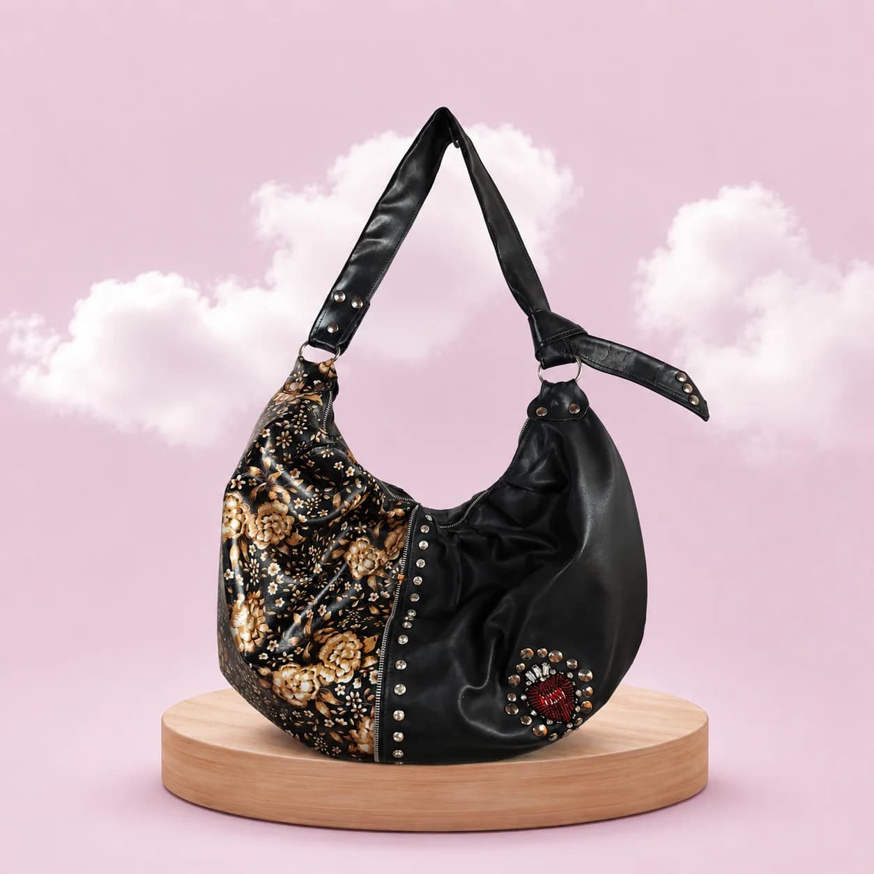 Bolso de Piel Rock Flower — bolso artesanal Maraya