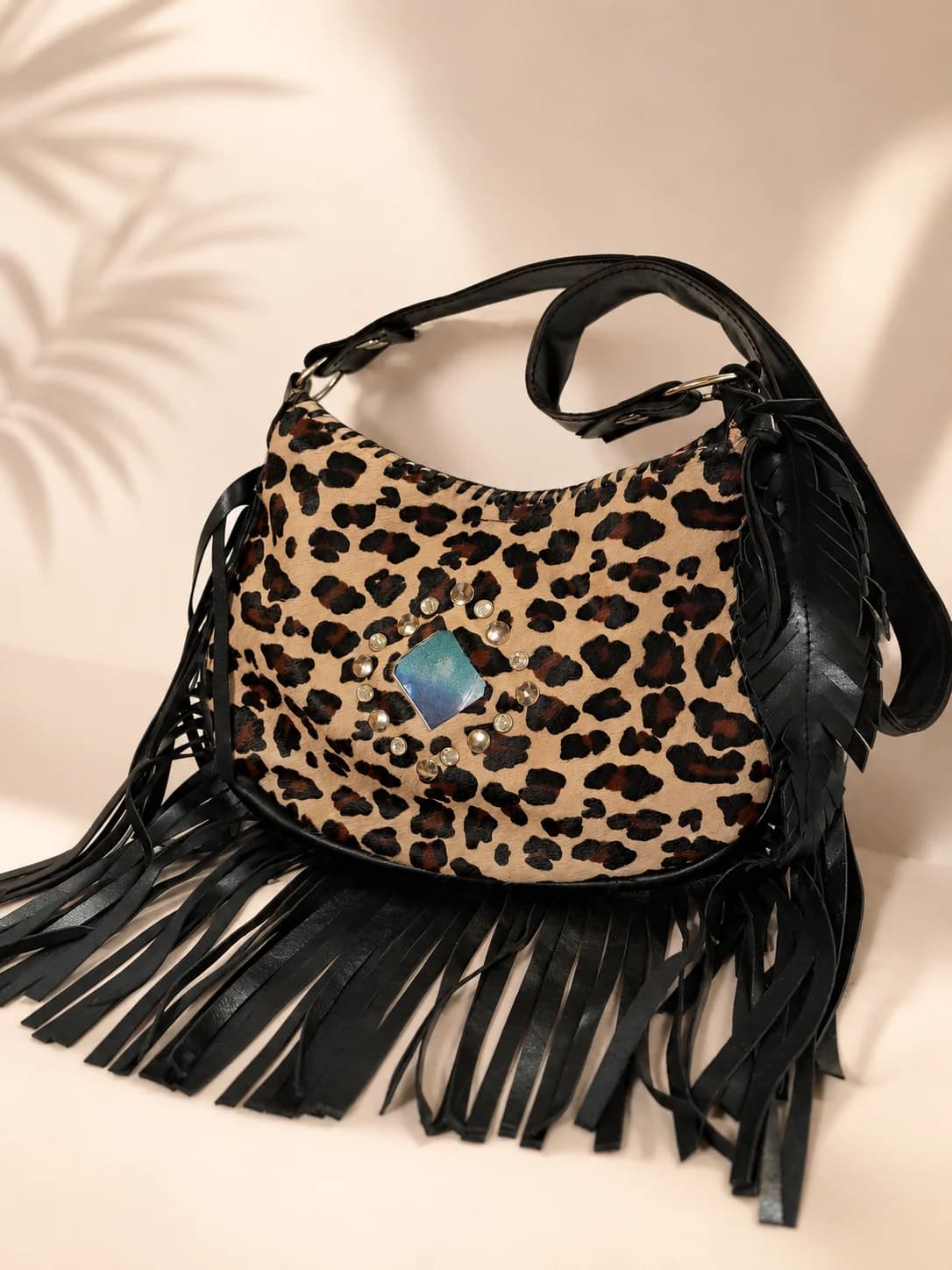 Bolso de Piel Leopardo Rock Rebel — bolso artesanal Maraya