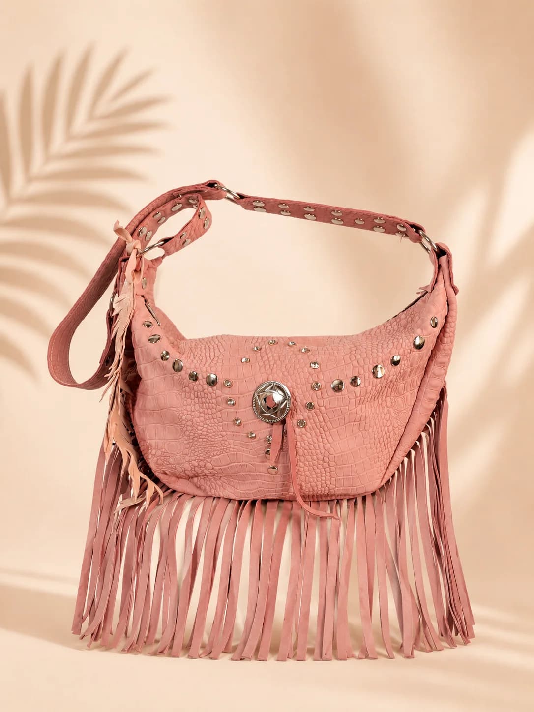 Bolso de Piel Rosa Western Soul — bolso artesanal Maraya