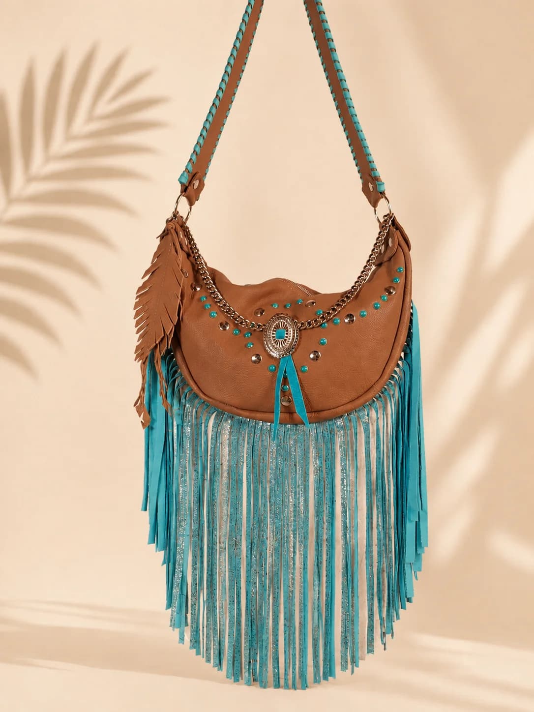 Bolso de Piel Turquesa Western Soul — bolso artesanal Maraya