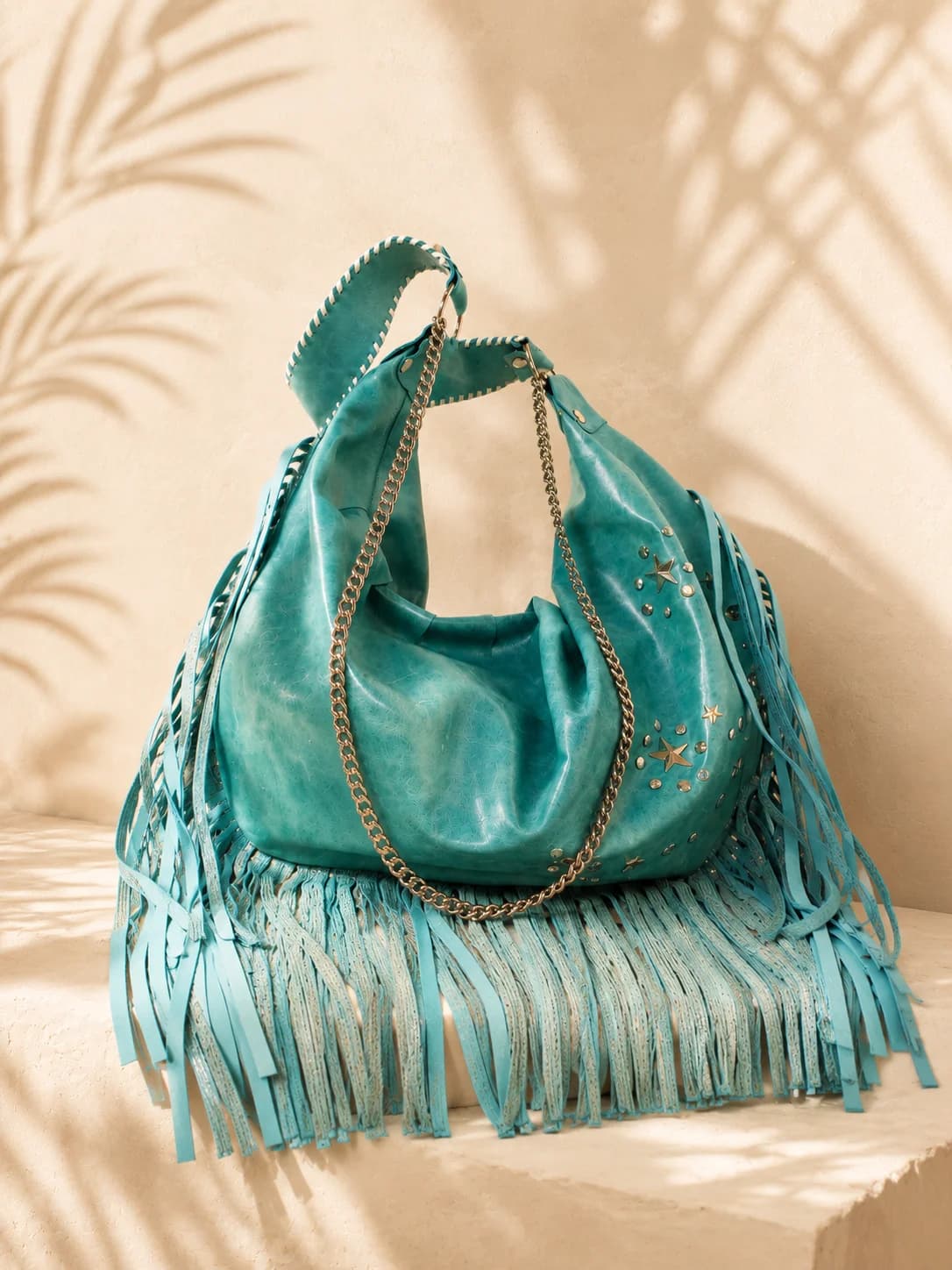 Bolso de Piel Turquesa Western Soul — bolso artesanal Maraya